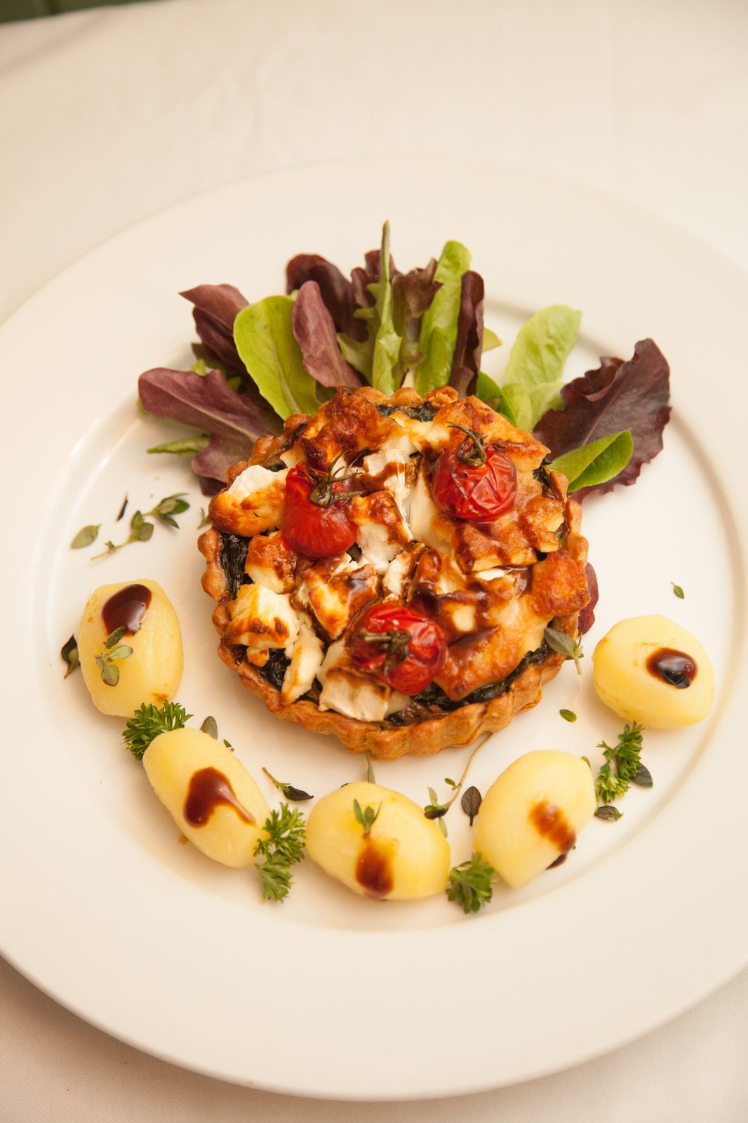 Goat cheese tart at The Yew Tree Inn